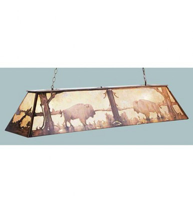Buffalo at Lake 11 Light Oblong Pendant 20 x 17 Inches by Meyda Tiffany - 50112