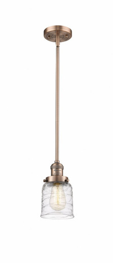 Bell 1 Light Stem Hung Mini Pendant 10 Inch and 5 Inch Wide by Innovations - 201S-AC-G513