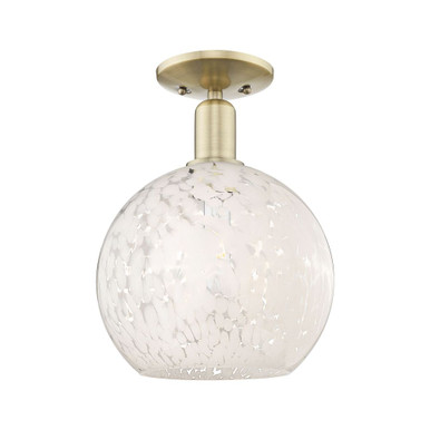White Mouchette 1 Light Semi Flush Mount 13 Inch X 10 Inch by Innovations - 716-1C-G1216-10WM