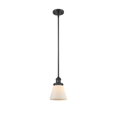 Cone 100W 1 LED Stem Hung Mini Pendant 8 and 6 Inch Wide by Innovations - 201S-G6-LED