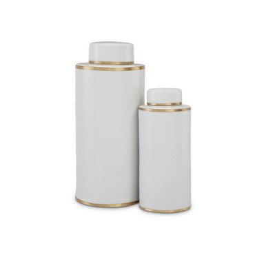 Ivory 16.5 Inch Tea Canister (Set of 2) by Currey Company - 1200-0414