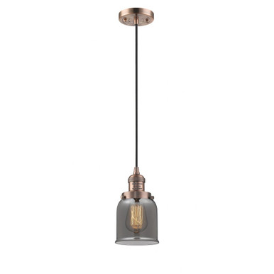 Bell 1 Light Cord hung Mini Pendant 8.88 Inch X 5 Inch Wide by Innovations - 201C-AC-G53