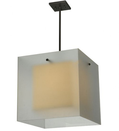 Quadrato Shadow Box 1 Light Square Pendant 34 x 247 Inches by Meyda Tiffany - 130764