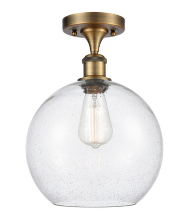 Athens 1 Light Semi Flush Mount 13.25 Inch and 10 Inch Wide by Innovations - 516-1C-BB-G124-10