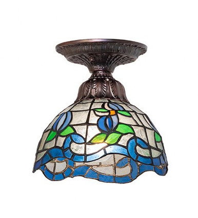 Roseborder 1 Light Flush Mount 7.5 x 7 In by Meyda Tiffany - 276108