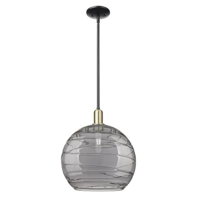 Athens Deco Swirl 1 Light Stem Hung Mini Pendant 15.75X13.75 by Innovations - 716-1S-BAB-G1213-14SM