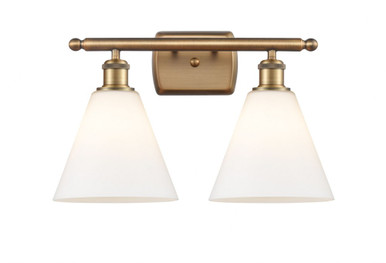Berkshire Glass 2 Light Bath Vanity 11 Inch and 18 Inch Wide by Innovations - 516-2W-BB-GBC-81