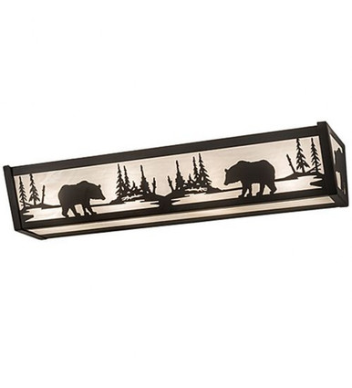 Bear at Lake 4 Light Bath Vanity 4.5 x 24 Inches by Meyda Tiffany 188350 - 188350
