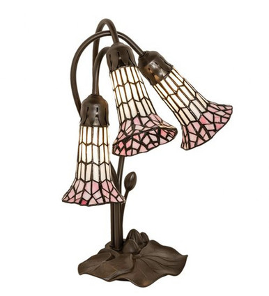 Pond Lily 3 Light Accent Lamp 16 In H and 13 In W by Meyda Tiffany 251690 - 251690