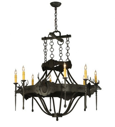 Stag 8 Light Chandelier 45 Inches Tall and 40 Inches Wide by Meyda Tiffany - 119967