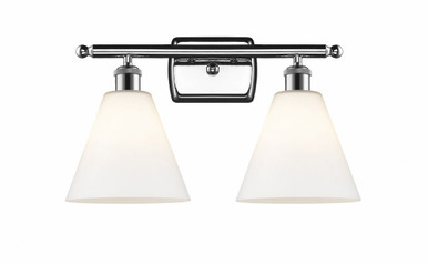 Berkshire Glass 2 Light Bath Vanity 11 Inch and 18 Inch Wide by Innovations - 516-2W-PC-GBC-81