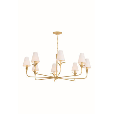 Quill 8 Light Chandelier 22.75 Inch Tall and 57.5 Inch Wide by Troy - F4758-GLI