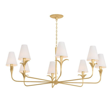 Quill 8 Light Chandelier 22.75 Inch Tall and 57.5 Inch Wide by Troy - F4758-GLI