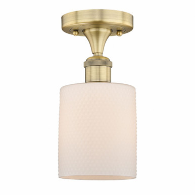 Cobbleskill 1 Light Semi Flush Mount 11 Inch and 5 Inch Wide by Innovations - 616-1F-BB-G111