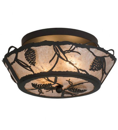 Whispering Pines 2 Light Flush Mount 9 x 16.5 In by Meyda Tiffany - 167076