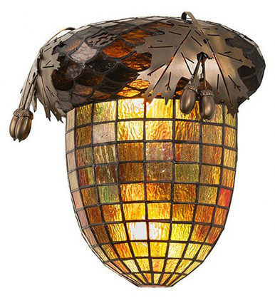 Oak Leaf & Acorn 2 Light Wall Sconce 12 x 12 Inches by Meyda Tiffany - 246867