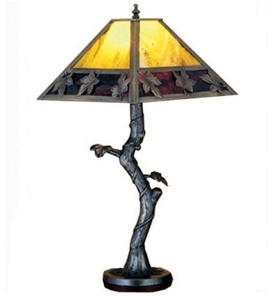 Mission Maple Leaf 1 Light Table Lamp 23 x 18 Inch by Meyda Tiffany - 24408