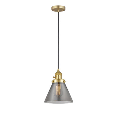 Cone 1 Light Cord Down Mini Pendant 9.13 and 7.75 Inch Wide by Innovations - 201CSW-G4