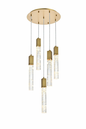 Aurora 6.5W 5 LED Chandelier 19 Inch Tall and 20 Inch Wide by Elegant - 2089D20