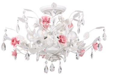 Lola 6 Light 20 Inch Wide Semi Flush Mount by Crystorama - 4850-ww