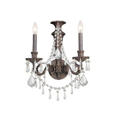 Vanderbilt 2 Light Candle Style Wall Sconce by Crystorama - 5162-eb-cl-mwp