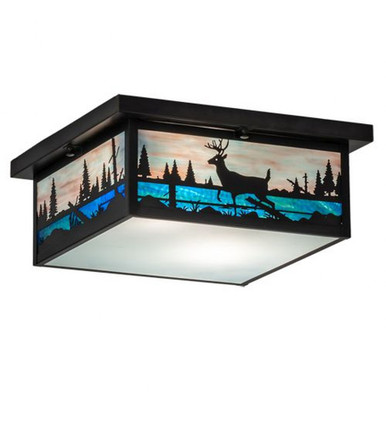 Deer Creek 2 Light Flush Mount 6.5 x 22.5 In by Meyda Tiffany - 136989