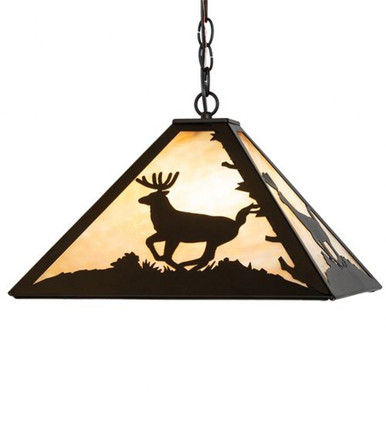 Lone Deer 3 Light Pendant 14 x 22 Inches by Meyda Tiffany - 262422
