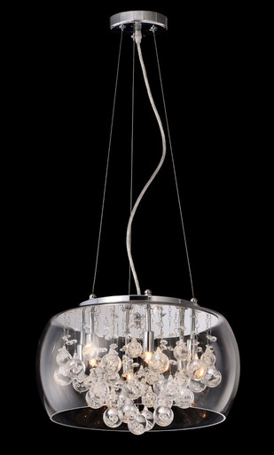 Glass Encased Bubble Droplet 6 Light Large Pendant 16 Inch Wide by Matteo - M21004