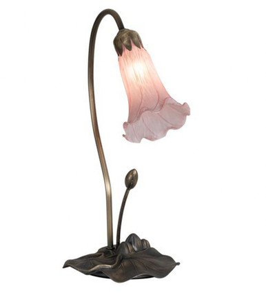 Pink Pond Lily 1 Light Accent Lamp 16 x 6.5 Inches by Meyda Tiffany - 13692