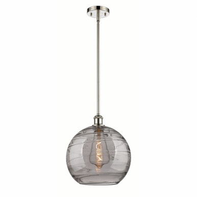 Athens Deco Swirl 1 Light Stem Hung Mini Pendant 12.88 X 12 by Innovations - 516-1S-PN-G1213-12SM