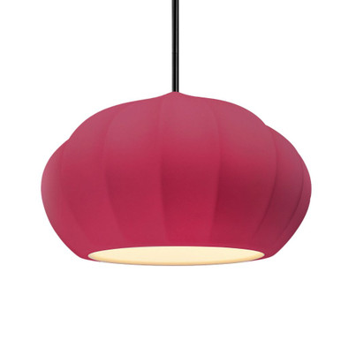 Radiance 1 Light Oval Fluted Stem Pendant 7.75 X 13 Wide by Justice Design - CER-6605-RIGID