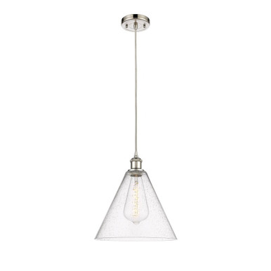 Berkshire Glass 1 Light Cord hung Mini Pendant 13 X 12 by Innovations - 516-1P-PN-GBC-124