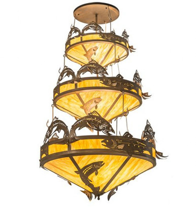 Catch of the Day Trout 18 Light 3 Tier Chandelier 86 x 58 Inch W by Meyda - 195815