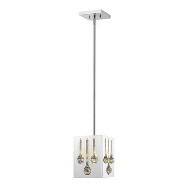 Oberon 1 Light Small Pendant by Z-Lite - 453SQMP-CH
