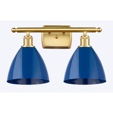 Plymouth 2 Light Bath Vanity 10.5 Inch Tall X 17.5 Inch Wide by Innovations - 516-2W-SG-MBD-75-BL