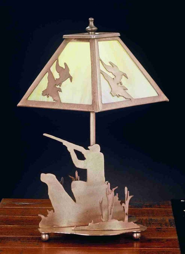 Duck Hunter W/Dog 1 Light Accent Lamp 15.5 x 10 Inch by Meyda Tiffany 32488 - 32488