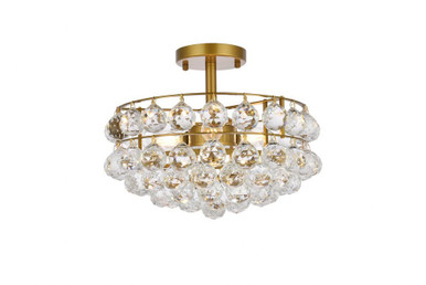 Savannah 3 Light 14 Inch Wide Flush Mount by Elegant - 1107F14