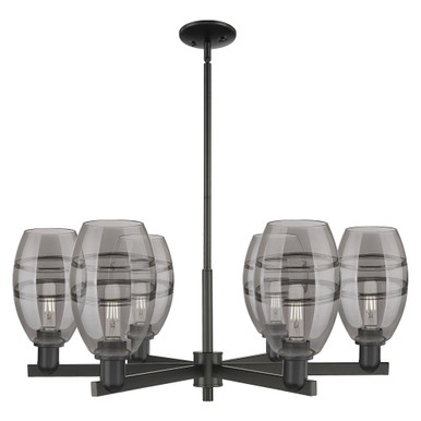 Vaz 6 Light Stem Hung Chandelier 10.13 Inch X 35.63 Inch by Innovations - 716-6CR-BK-G557-6SM