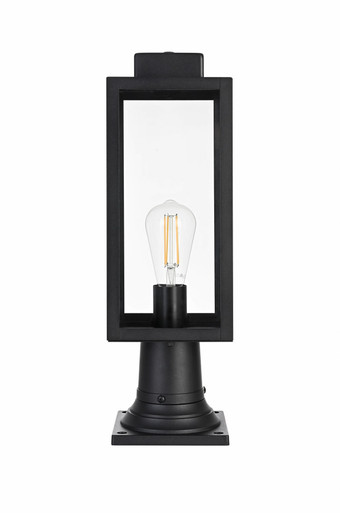 Hilton 1 Light Outdoor Post Mount 19 Inch Tall and 6 Inch Wide by Elegant - OD330P19BK