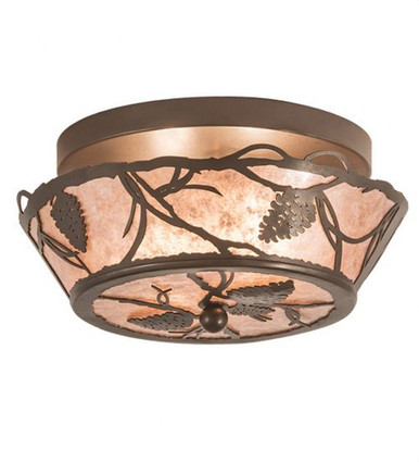 Whispering Pines 2 Light Flush Mount 6.5 x 12 Inch by Meyda Tiffany - 197919