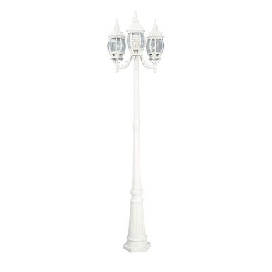Riviera Three Light Outdoor Post Lantern by Designers Fountain - 1923-wh