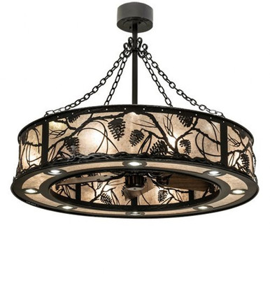 Whispering Pines 8 Light Fandelier 36 In H and 44 In W by Meyda Tiffany - 230595