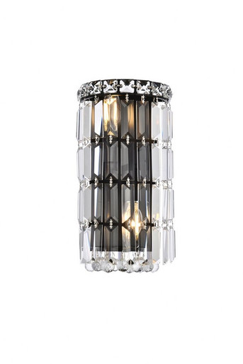 Maxime 2 Light Vanity Light 12 Inch Tall by Elegant - V2030W6BK/RC