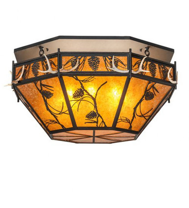Whispering Pines 8 Light Semi Flush Mount 20 x 46 Inches by Meyda Tiffany - 250973
