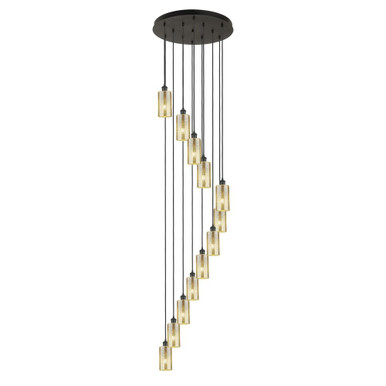 Crown Point 12 Light Multi Pendant 11.25 and 24.38 Inch Wide by Innovations - 126B-12P-BK-G434-7ME