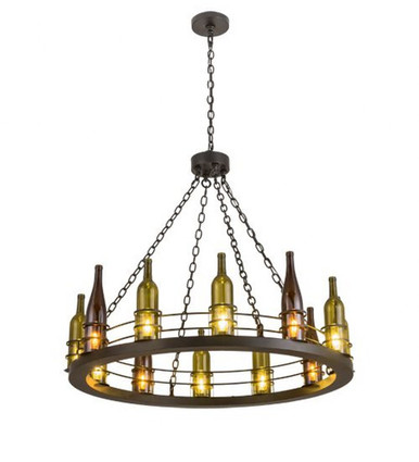Tuscan Vineyard 12 Light Wine Bottle Chandelier 41 x 42 Inch W by Meyda - 192173