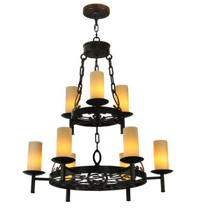 Newcastle 9 Light 2 Tier Chandelier 41 x 33 Inches Wide by Meyda Tiffany - 126503