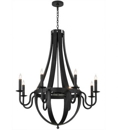 Barrel Stave Metallo 8 Light Chandelier 55 x 42 Inches by Meyda Tiffany - 166800