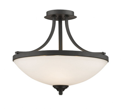Bordeaux 3 Light 17.13 Inch Wide Semi Flush Mount by Z-Lite - 435SF-B