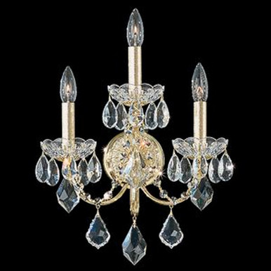 Century 3 Light Candle Style Crystal Wall Sconce by Schonbek - 1703